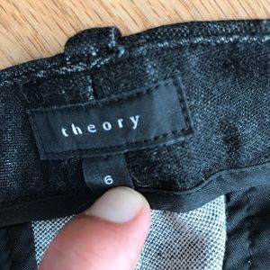THEORY Black Slim Wool Blend Dress Pant